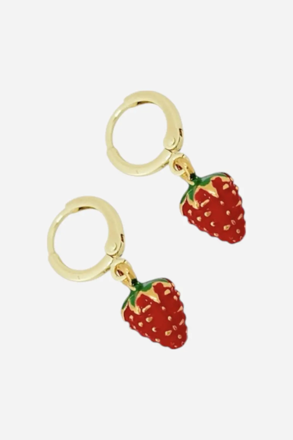 Farrah B Main Squeeze Huggie Earrings - Strawberry 1
