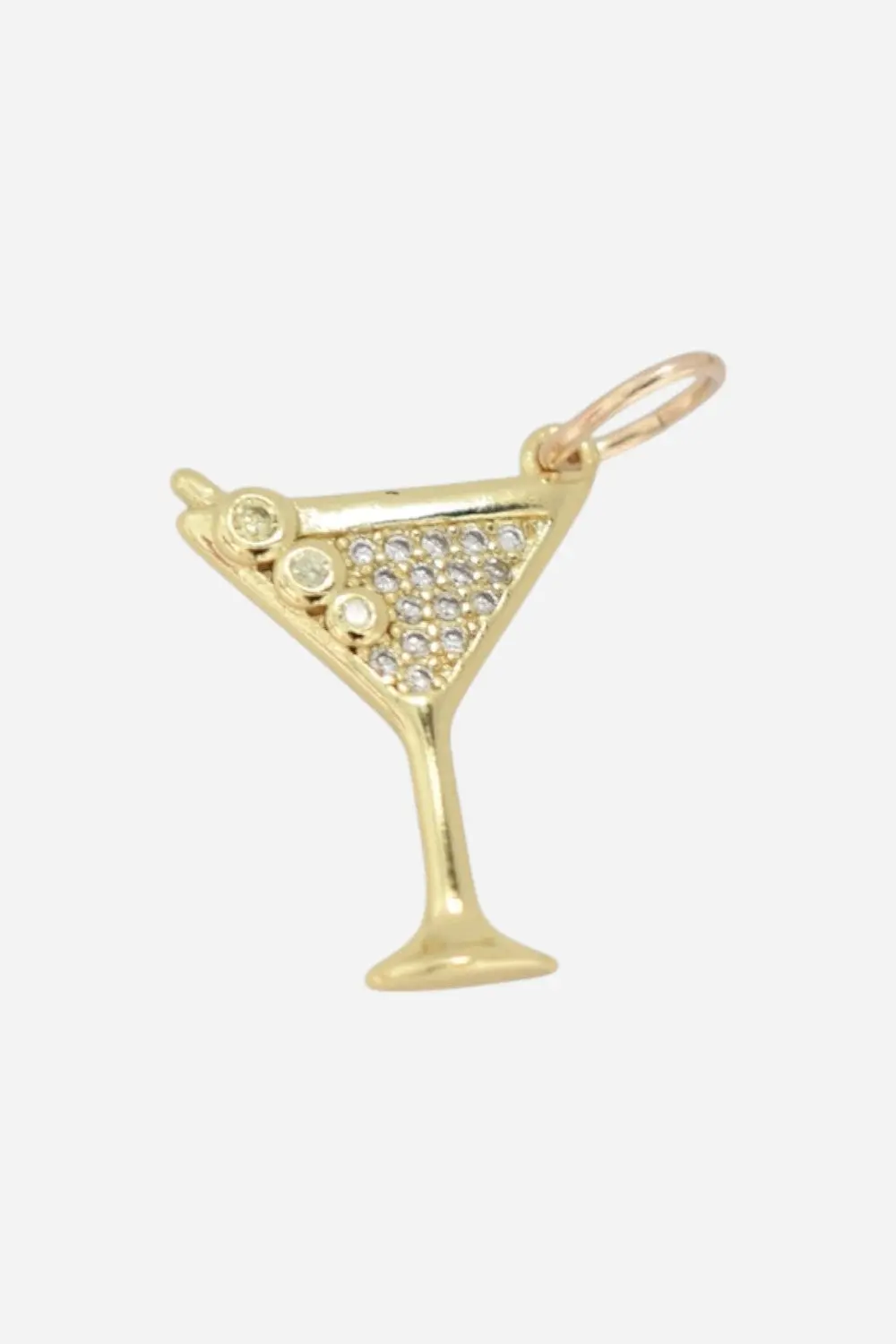 Farrah B Martini Glass Cz Charm 1
