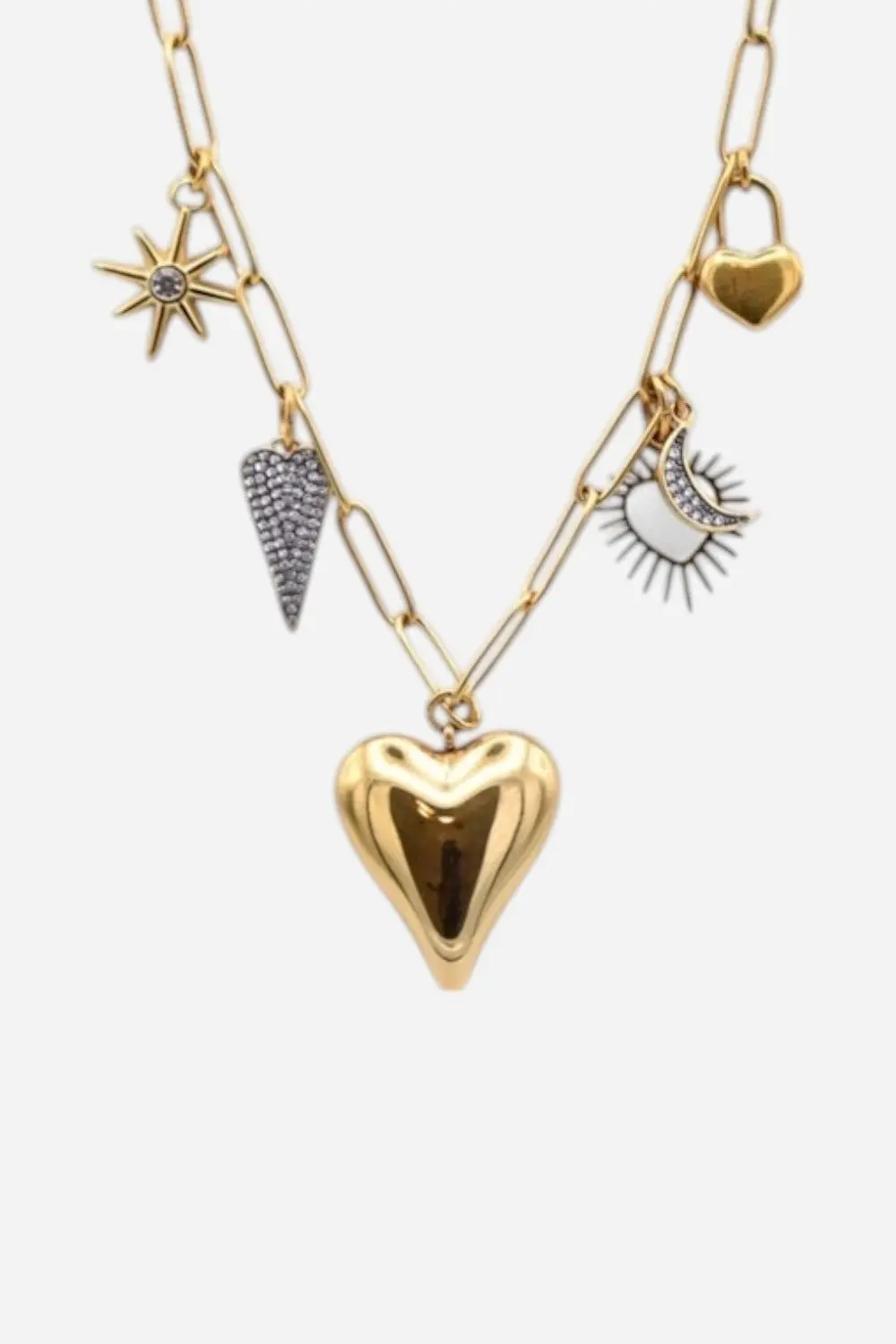 Farrah B Moon And Back Charm Necklace 1