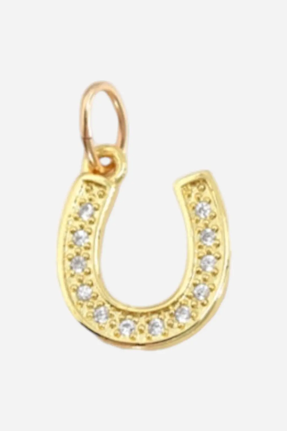 Farrah B Pave Horseshoe Charm - Gold 1