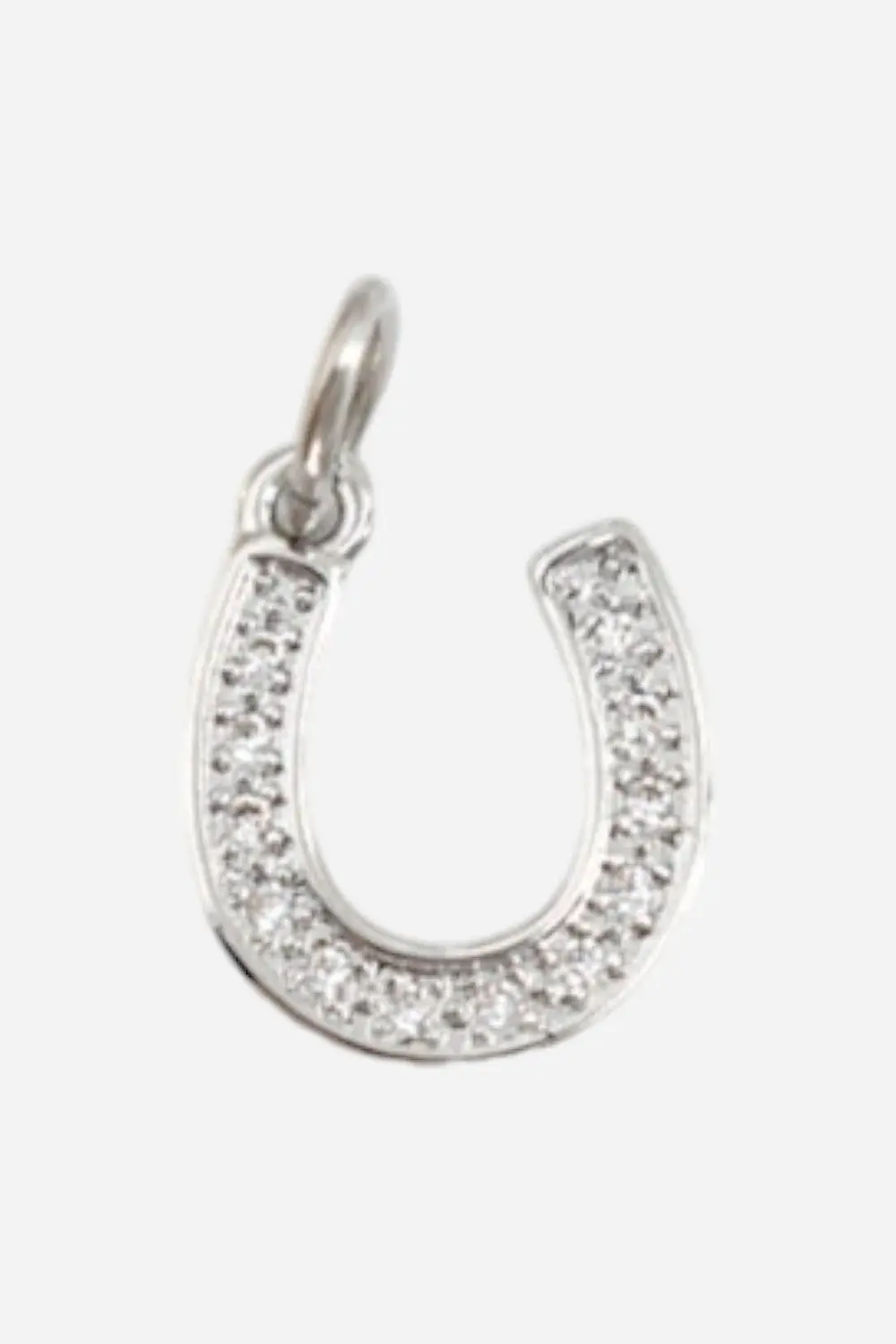 Farrah B Pave Horseshoe Charm - Silver 1