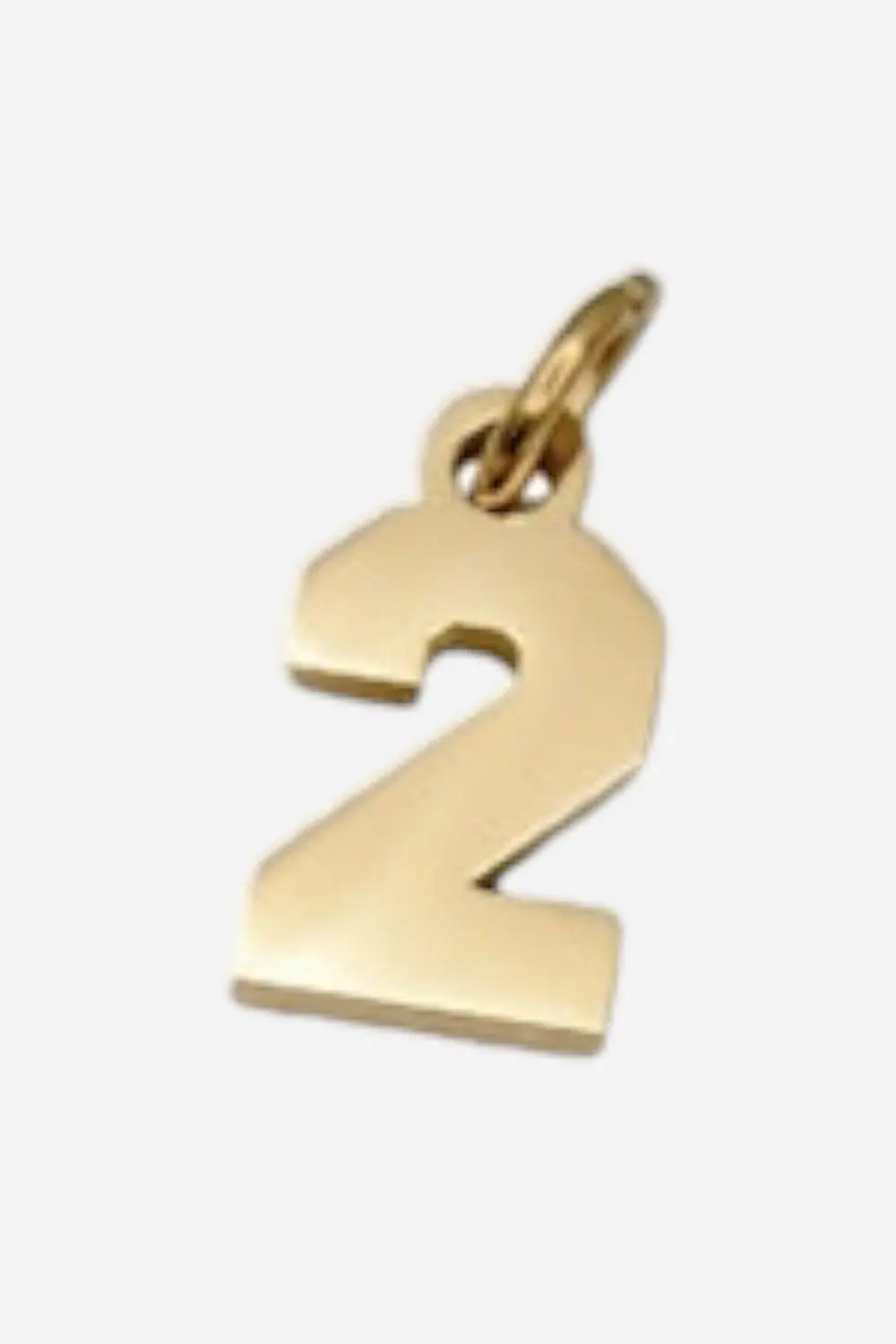 Farrah B Sports Number Charm In Gold 2 1