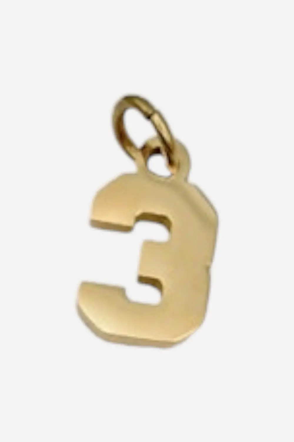 Farrah B Sports Number Charm In Gold 3 1