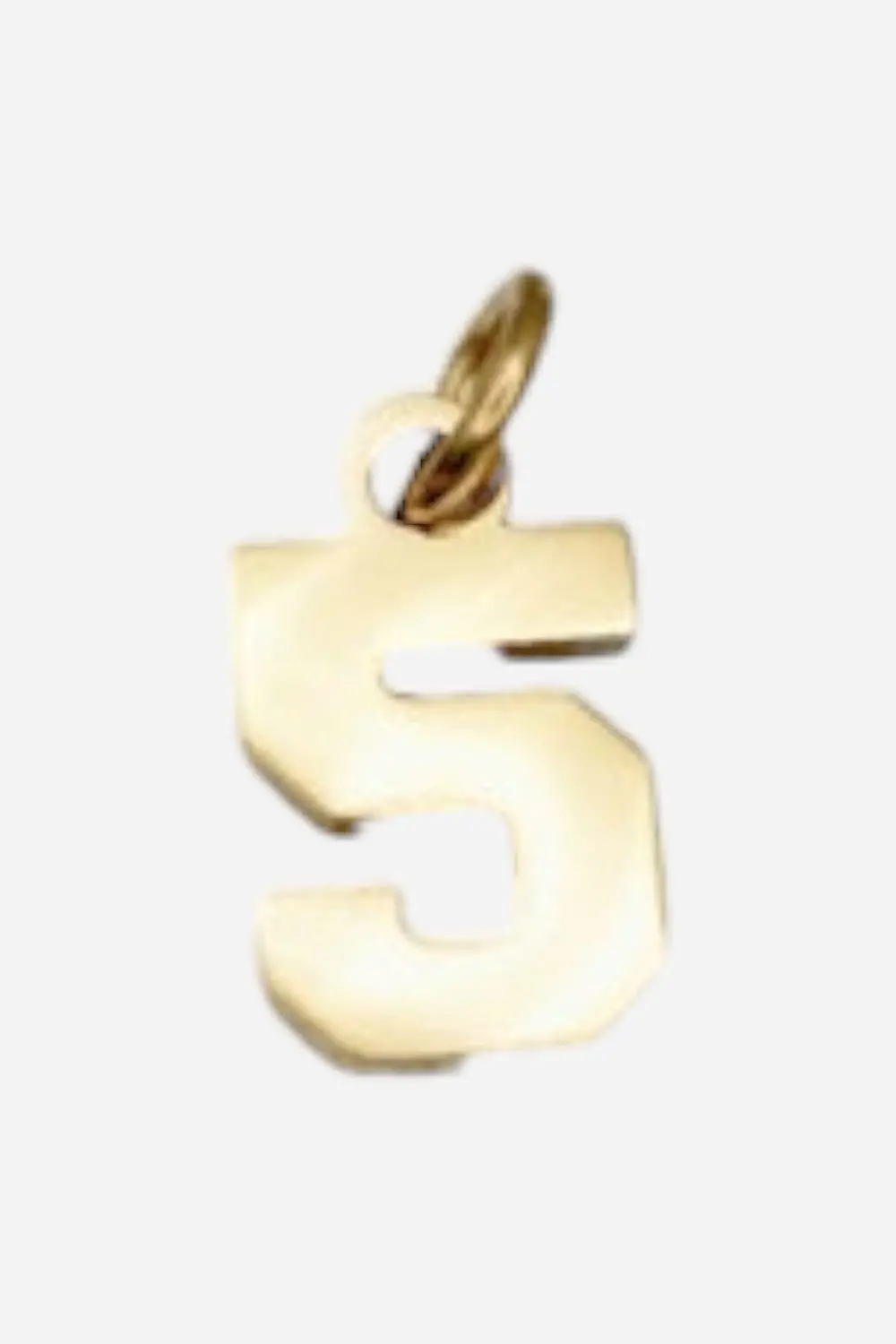 Farrah B Sports Number Charm In Gold 5 1