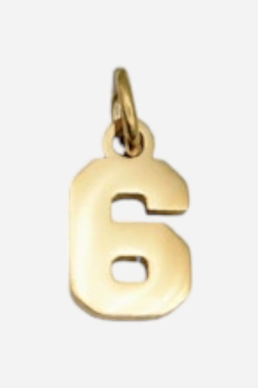 Farrah B Sports Number Charm In Gold 6 1