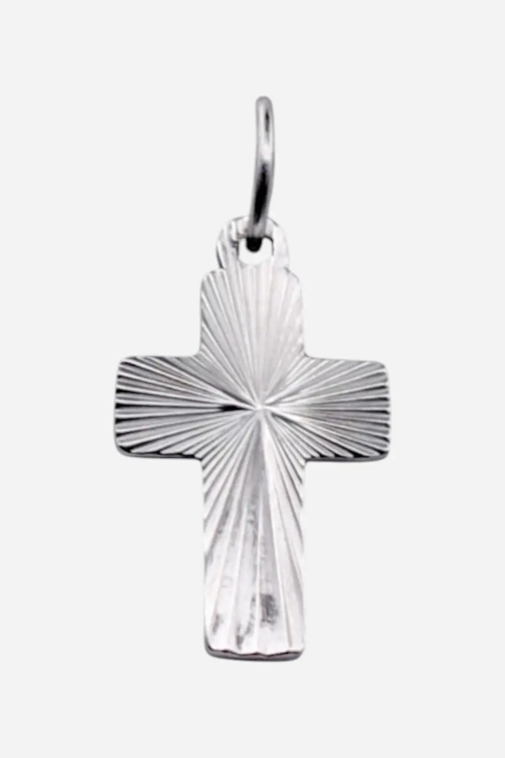 Farrah B Textured Cross Charm In Silver 1