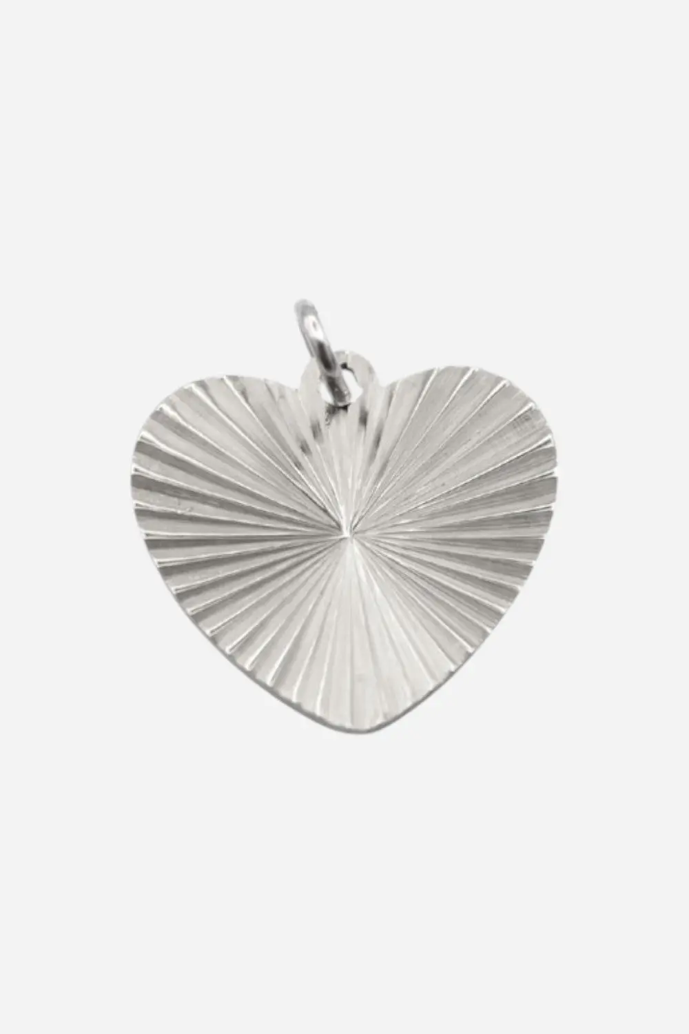 Farrah B Textured Heart Charm - Silver 1