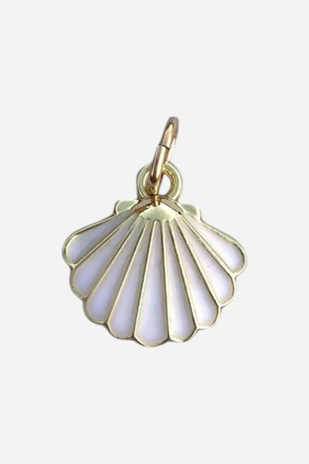 Farrah B White Enamel Shell Charm 1