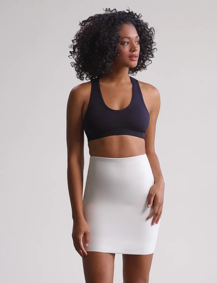 Faux Leather Mini Skirt In White 1