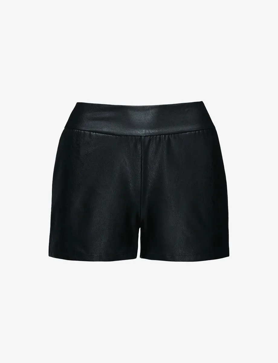 Commando Faux Leather Relaxed Short In Black 1