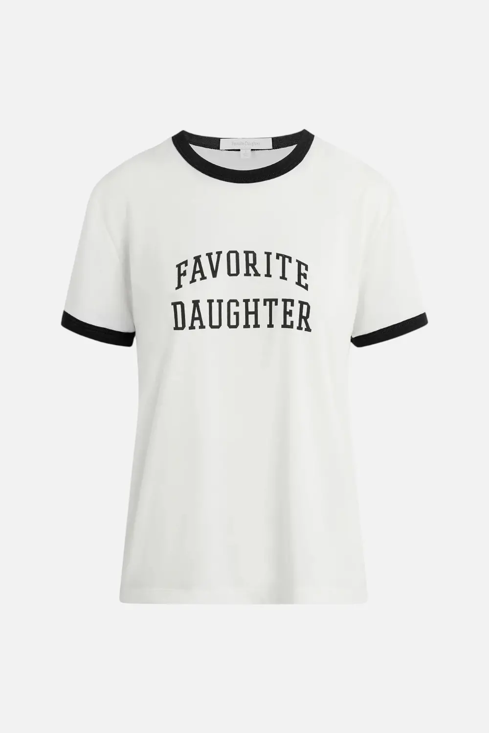 The Women's Collegiate Ringer Tee In White/Black 1