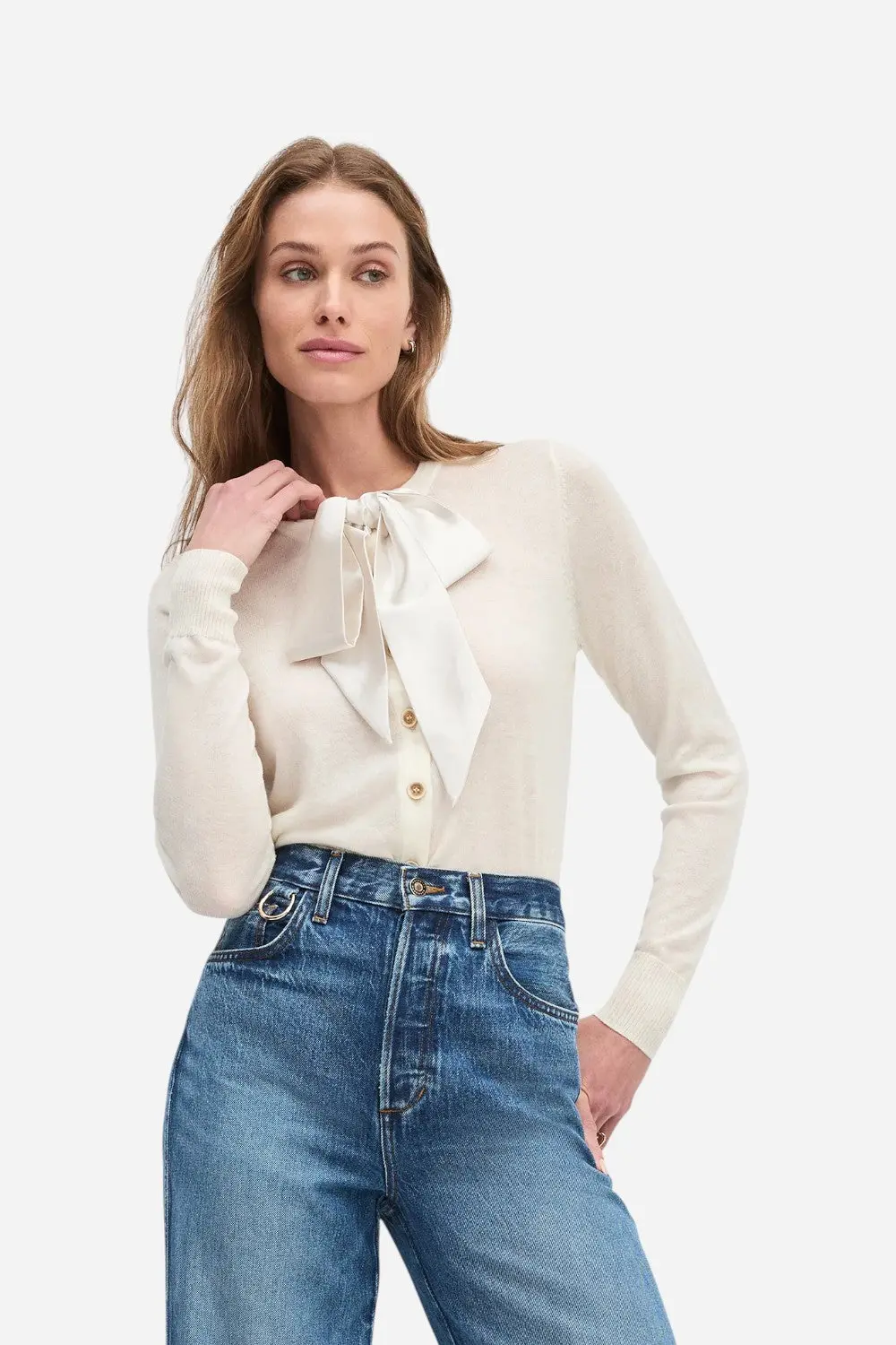 Favorite Daughter Take A Bow Cardigan In Ivory 1