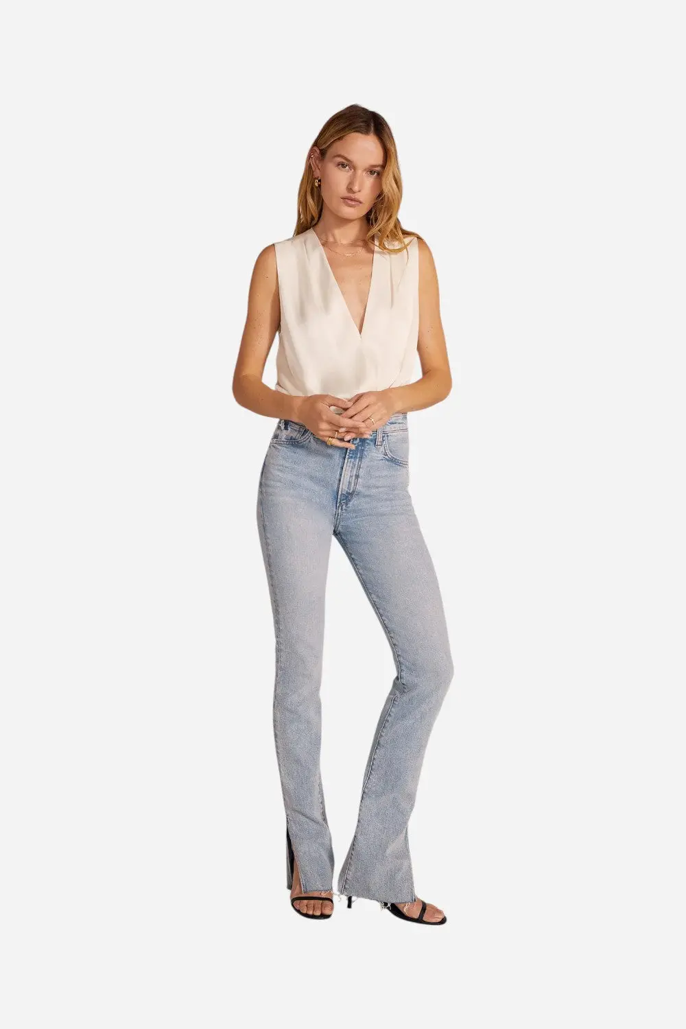 Favorite Daughter The Sleeveless Date Blouse In Ivory 2