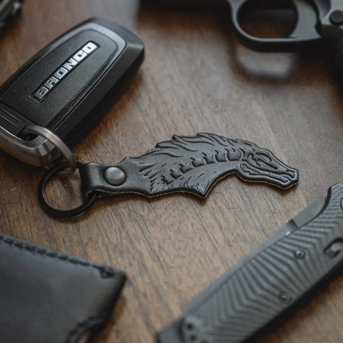 Fero Exohorse Leather Keychain 1