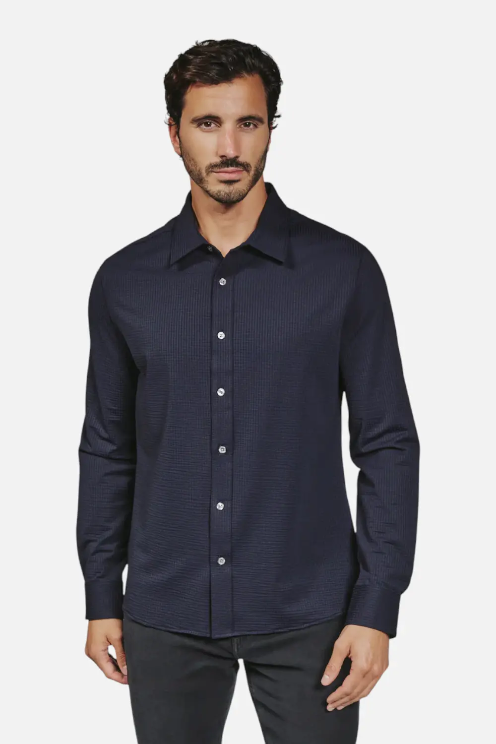 7 Diamonds Ferris Long Sleeve Shirt In Navy 1