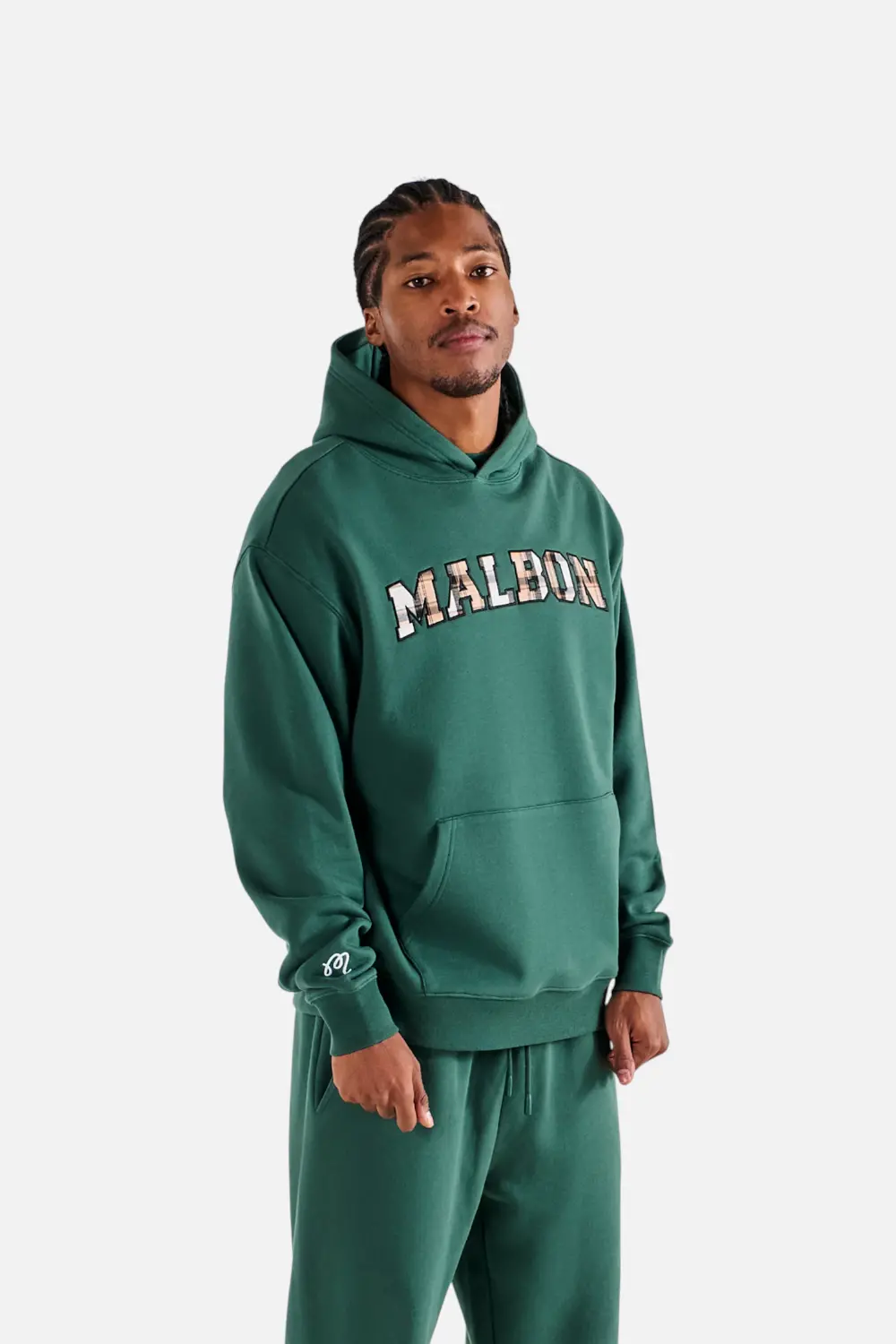 Malbon Golf Men's Fesque Preston Hoodie In Hunter Green 1