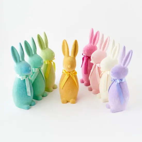 Flocked Pastel Bunny Medium In Mint 1