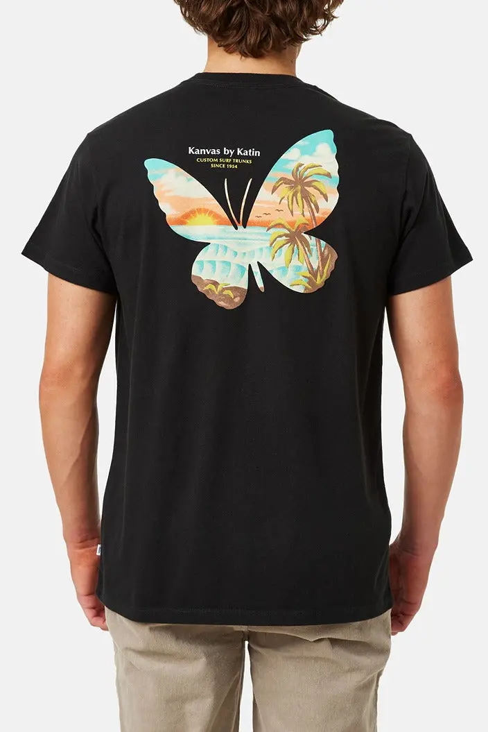 Katin Flutter Tee In Black Wash 1
