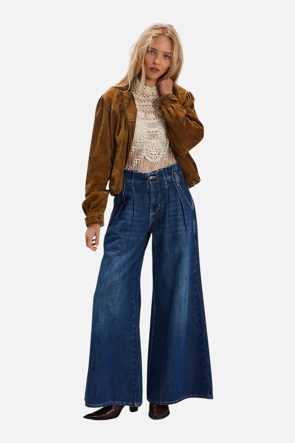 Free People Women's Forager Super Wide-Leg Jeans In Nomad 1