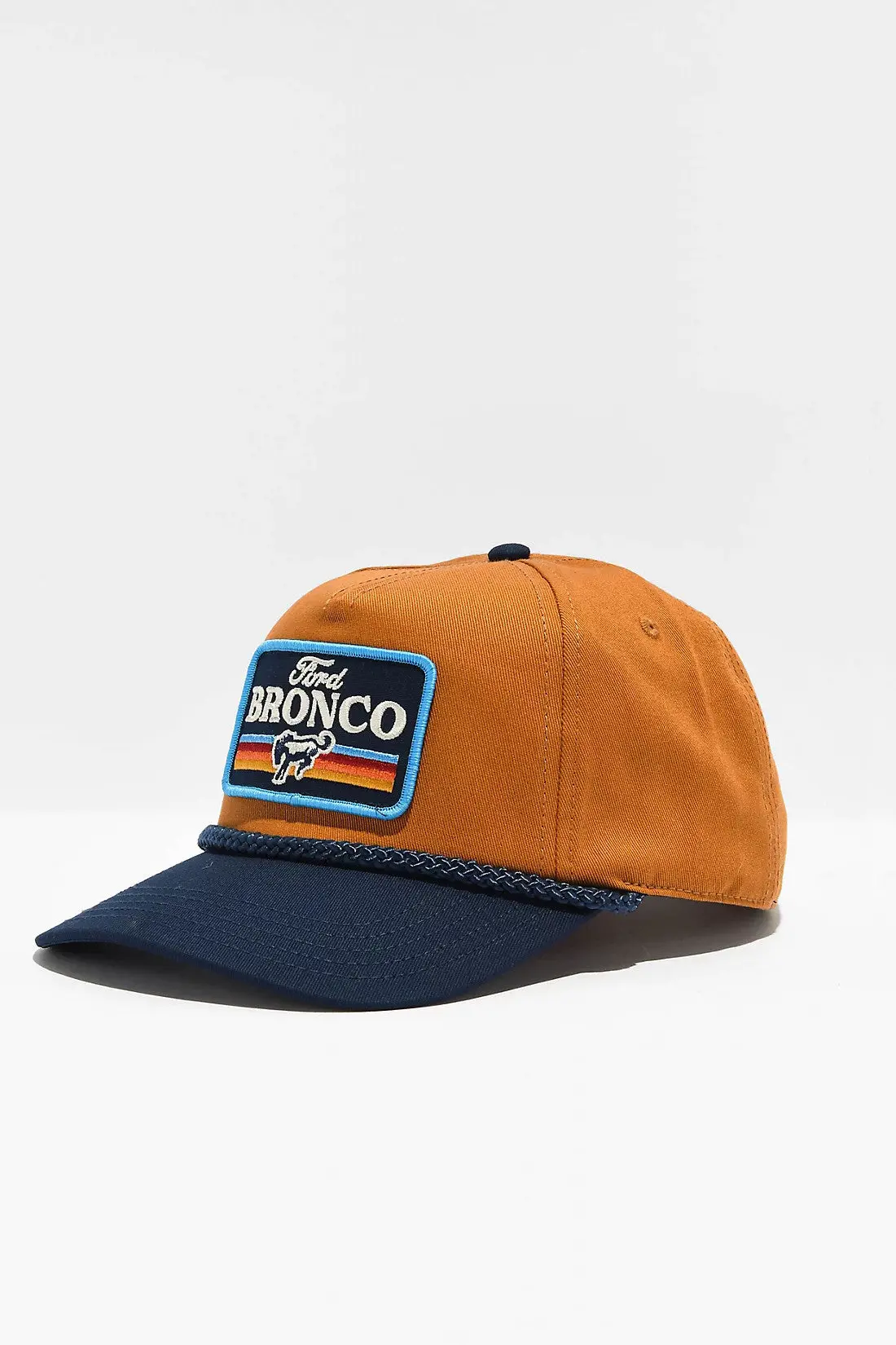 American Needle Ford Bronco Roscoe Snapback Hat In Light Hazel Navy 1