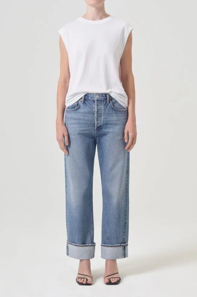 Agolde Fran Low Strung Straight Jeans In Invention 1