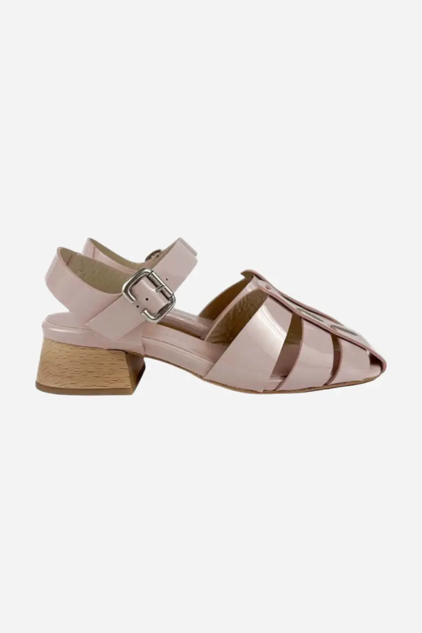 Freda Salvador Hattie Fisherman Mid-Heel Sandals In Ballet Pink 1