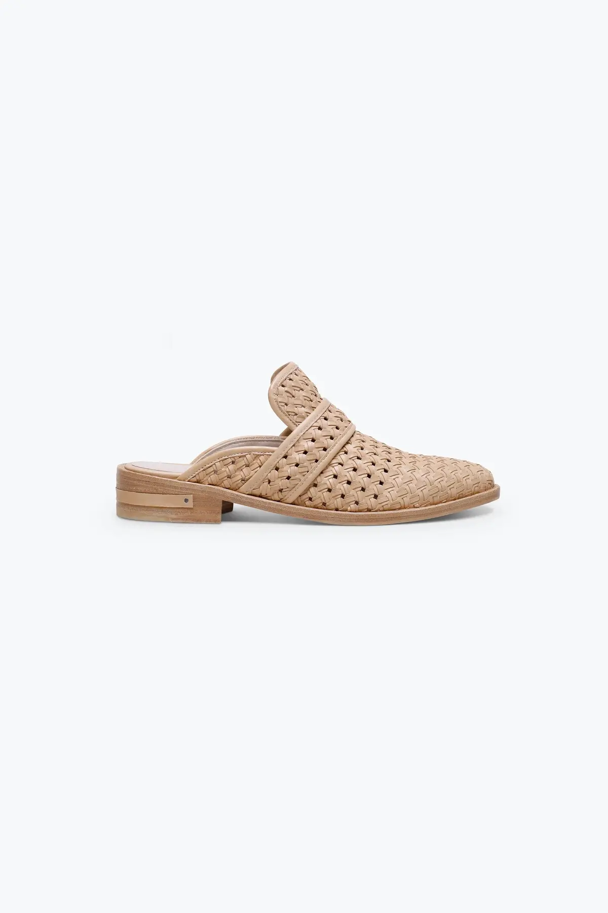 Freda Salvador Keen Mule In Nude Woven Calf 1