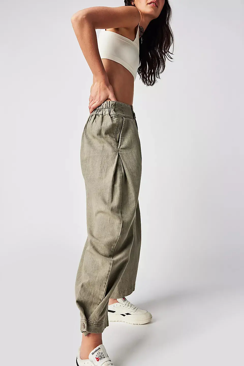 Free People Cool Harbor Wide Leg Pants In Serpent 1