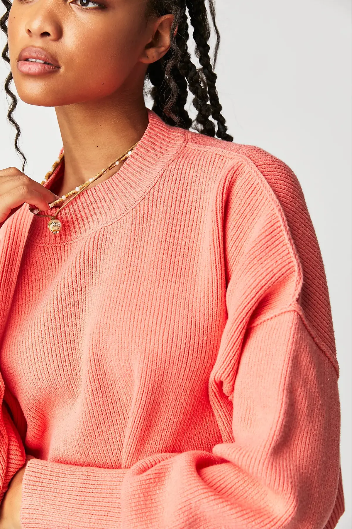 Free People Easy Street Crop Pullover In Guava Juice 2