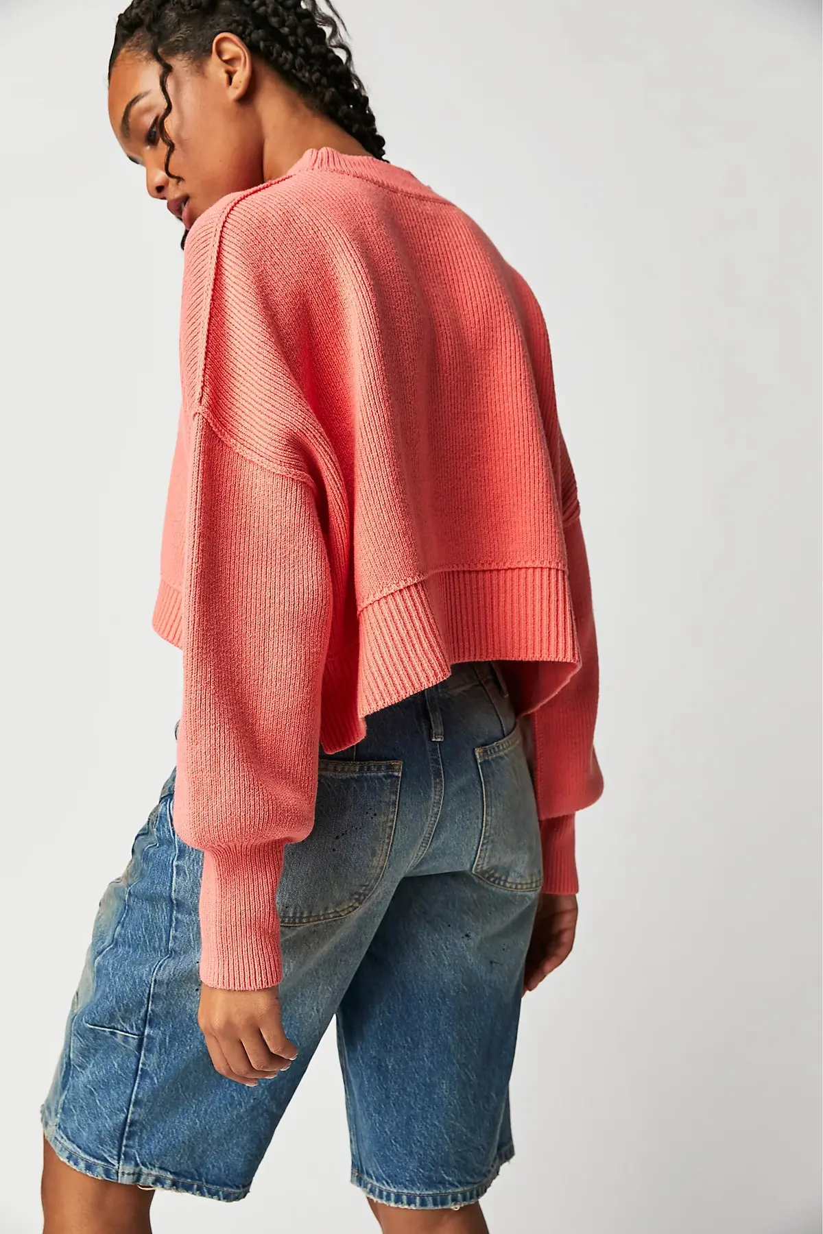 Free People Easy Street Crop Pullover In Guava Juice 3