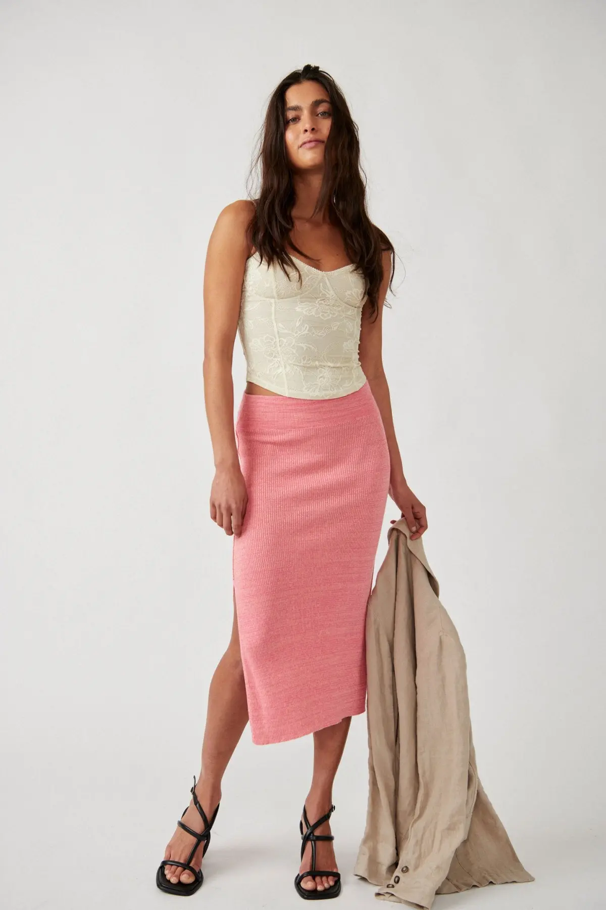 Free People Golden Hour Midi Skirt In Camelia Combo 1