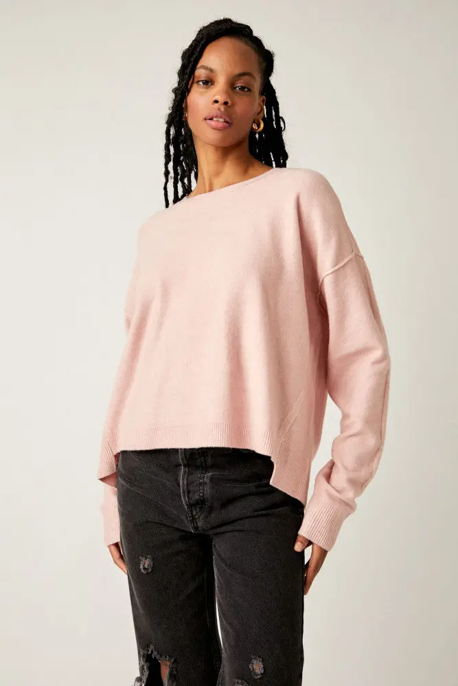 Free People Luna Pullover In Pink Lotus 1