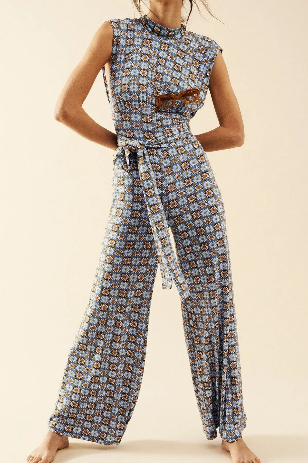 Free People Vibe Check One Piece In Blue Combo 1