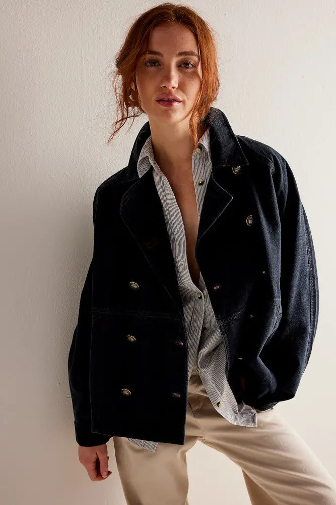 Free People Viva Surplus Jacket In Black 1