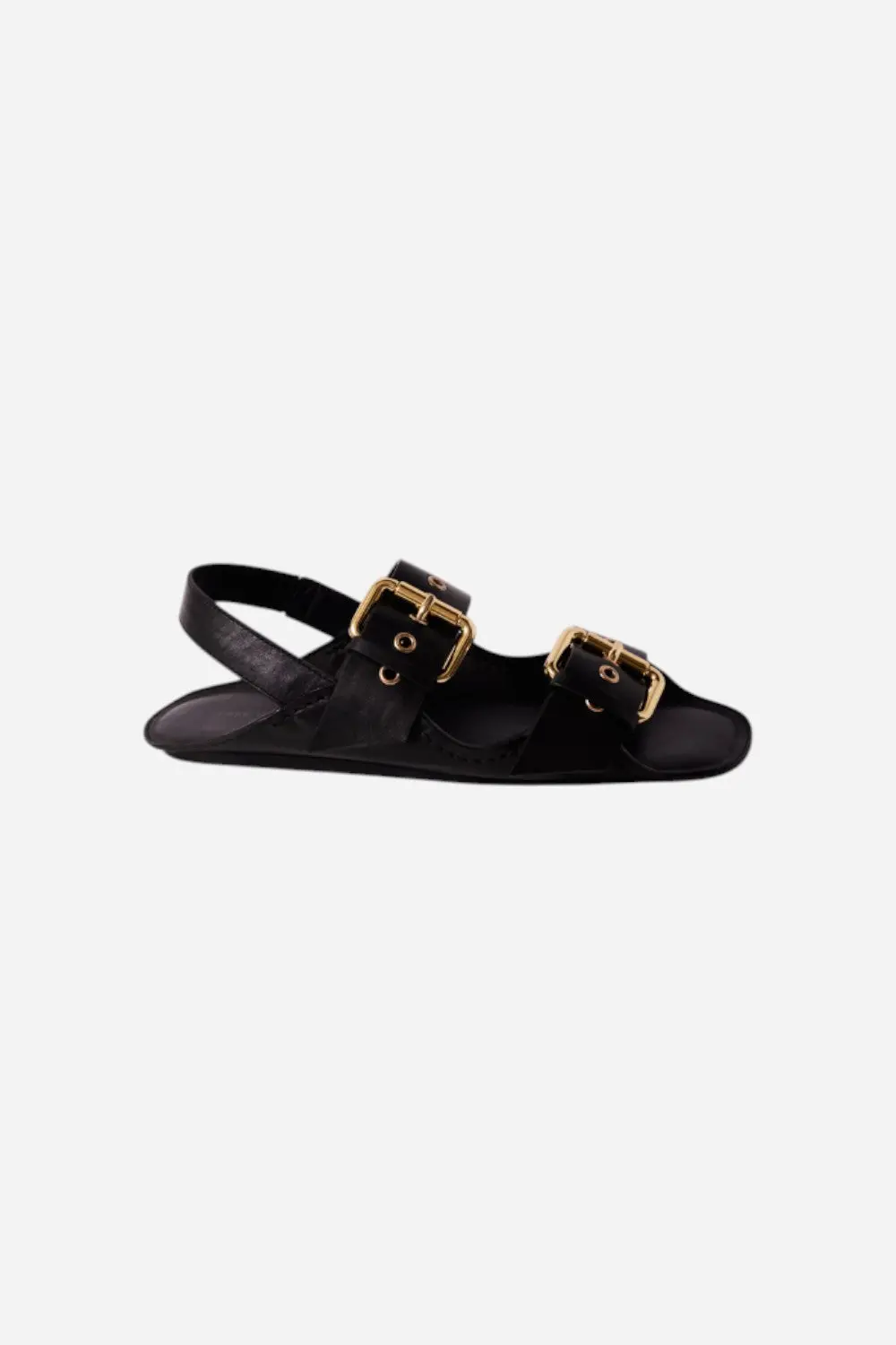 Free People Blossom Buckle Sandal In Black Leather 1