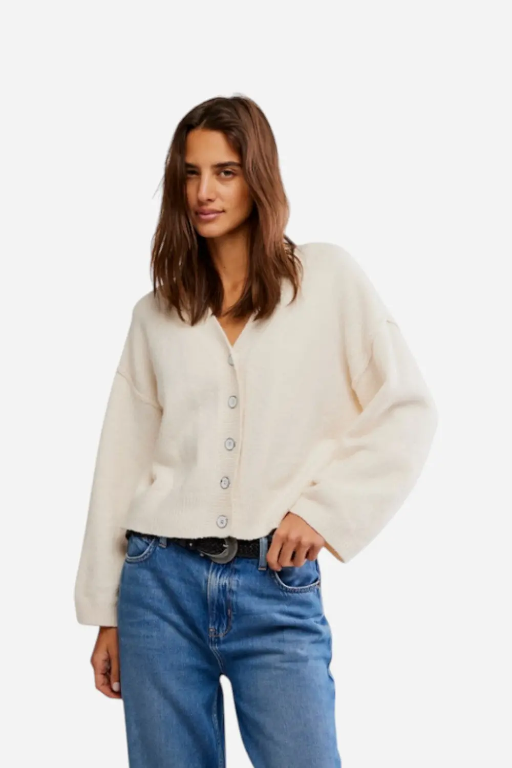 Free People Cool Of The Night Cardi In Ivory 1