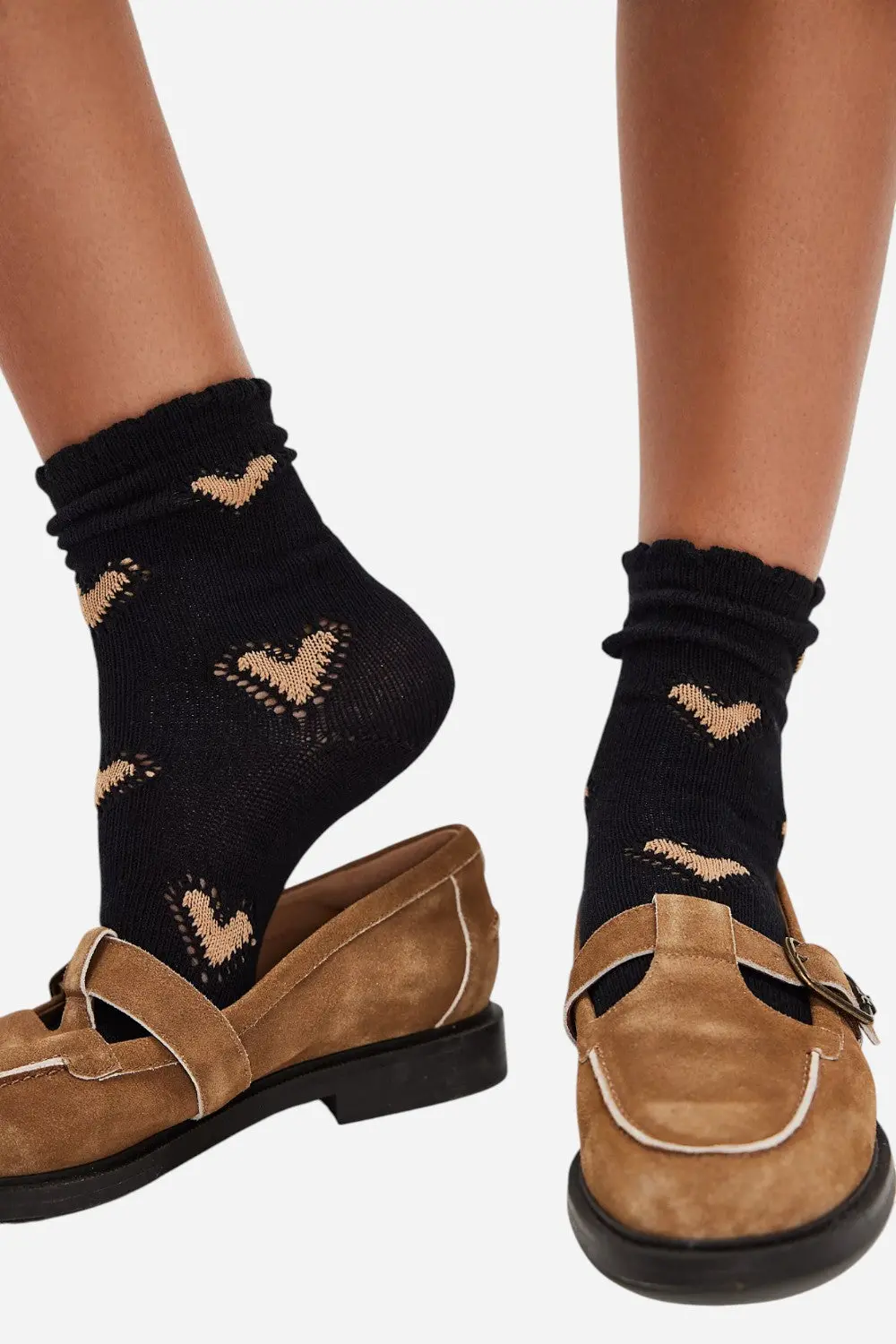 Free People Cupids Bow Socks In Black 1