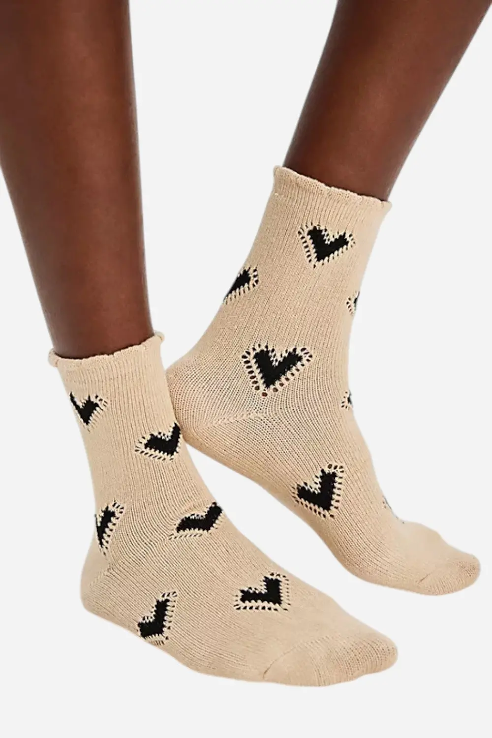 Free People Cupids Bow Socks In Brown Combo 1