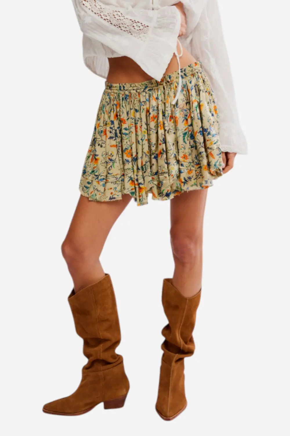 Free People Fp One Third Charm Printed Mini Skirt In Green Combo 1