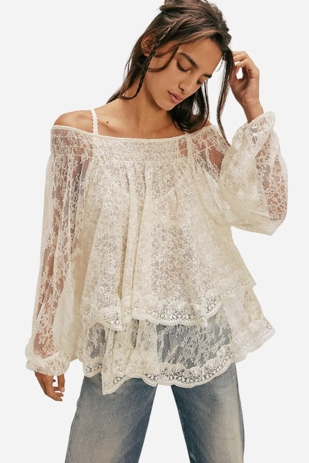 Free People Goldie Knit Top In Tofu 1