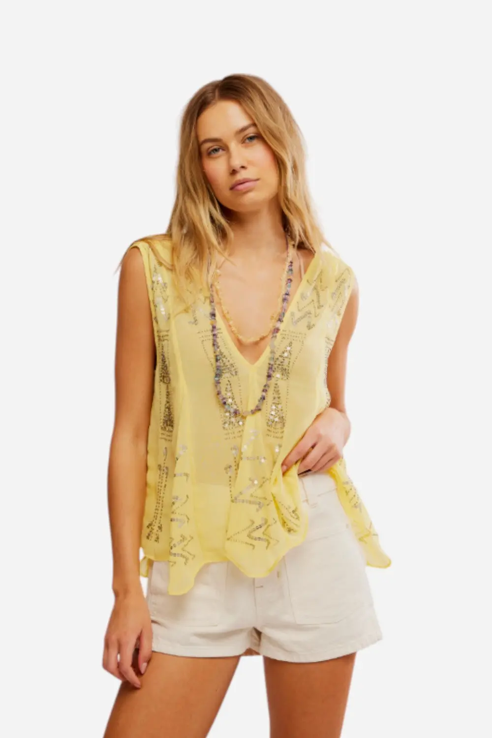 Free People Ibiza Night Top In Sunny Shine 1