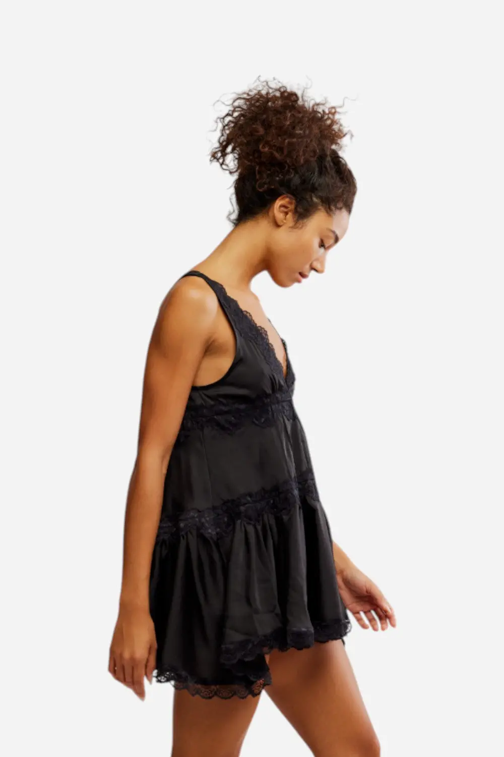 Free People In This Groove Mini Slip In Washed Black 2