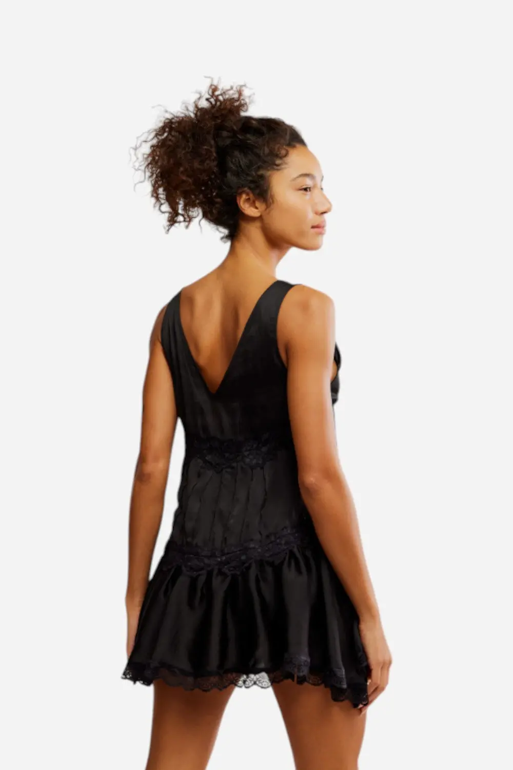 Free People In This Groove Mini Slip In Washed Black 3