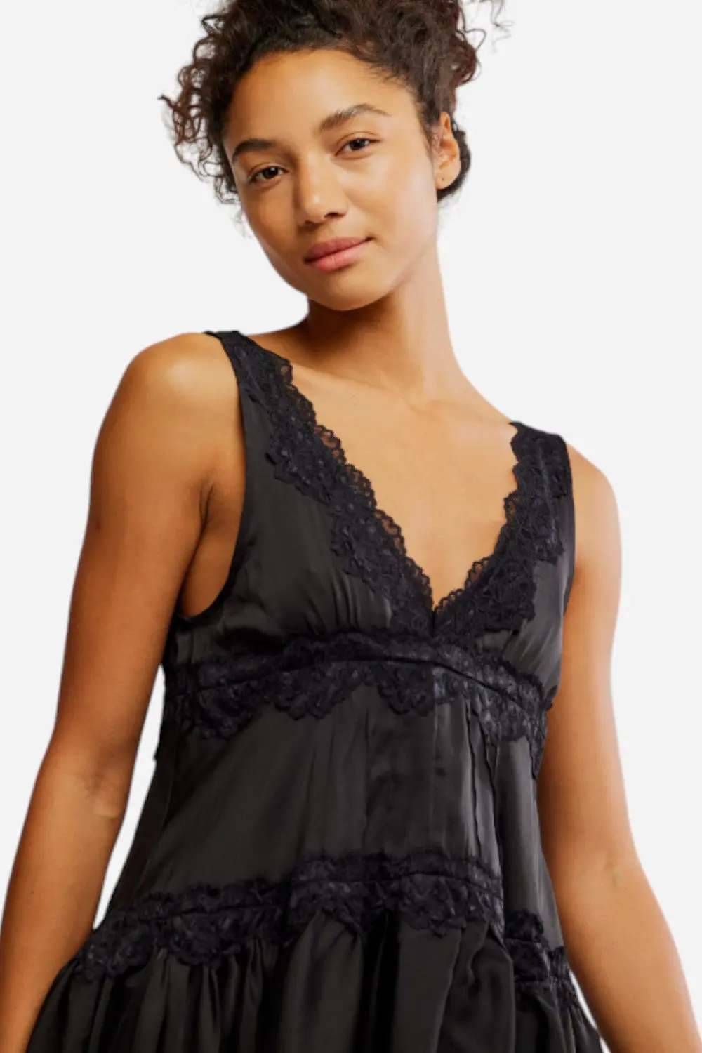 Free People In This Groove Mini Slip In Washed Black 4