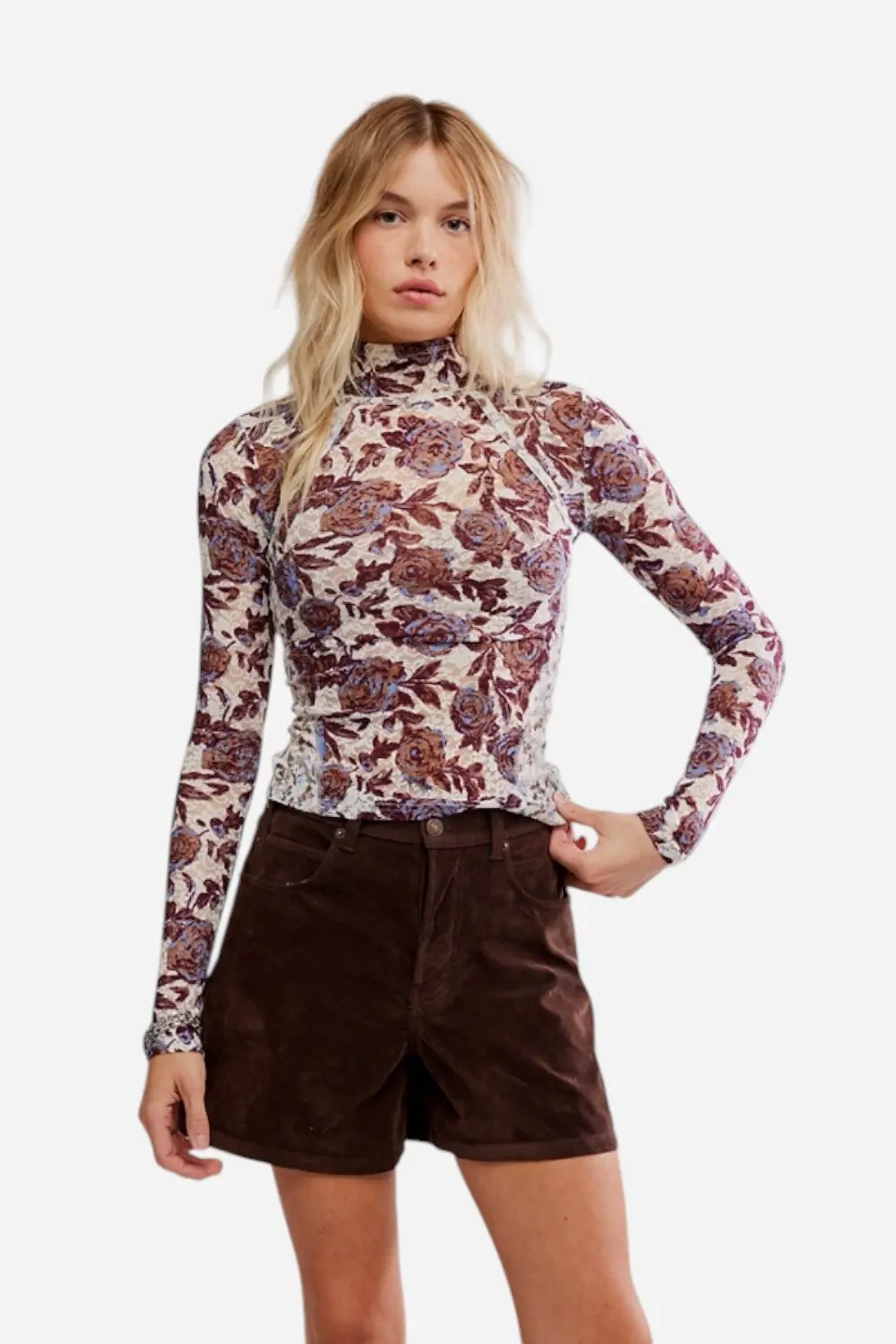 Free People Lyric Long Sleeve In Ivory Combo 1