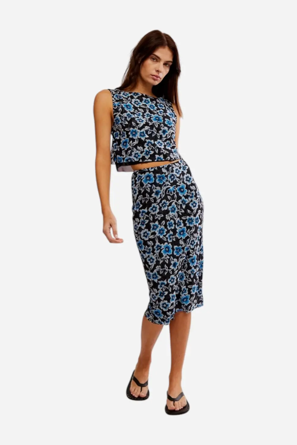 Free People Mona Skirt Set In Black Combo 1