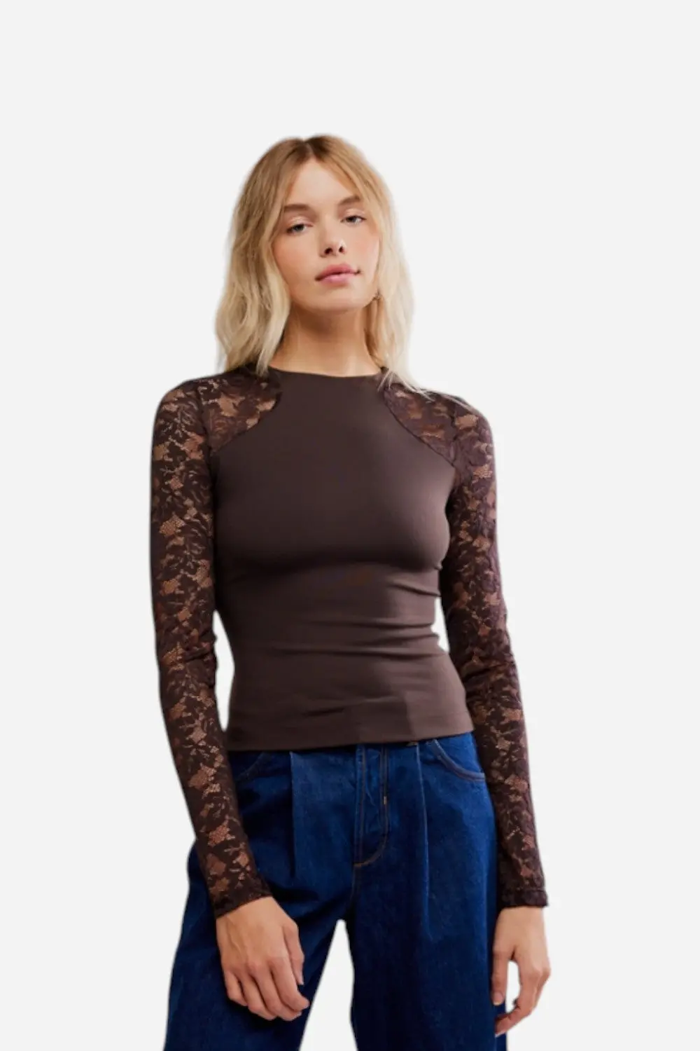 Free People No Excuses Long Sleeve In Hot Fudge 1