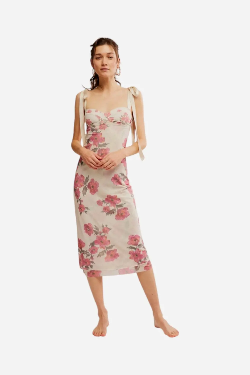 Free People Printed Got Glam Slip In Tea Combo 1