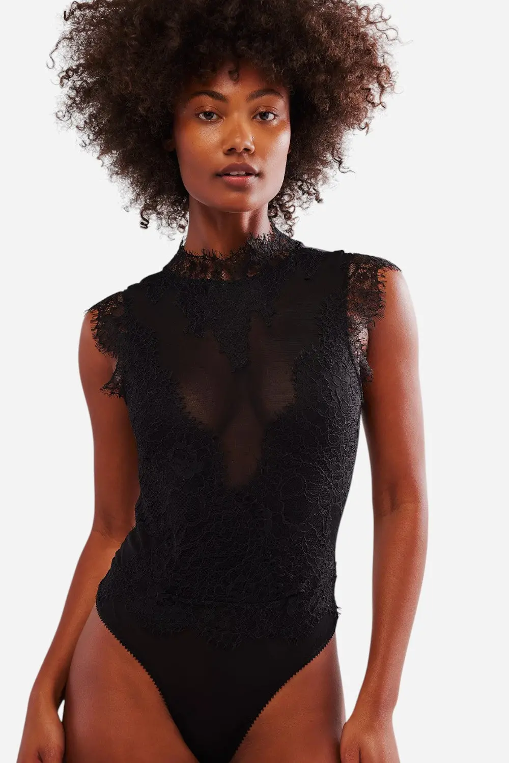 Free People Sweet Nothings Bodysuit In Black 1