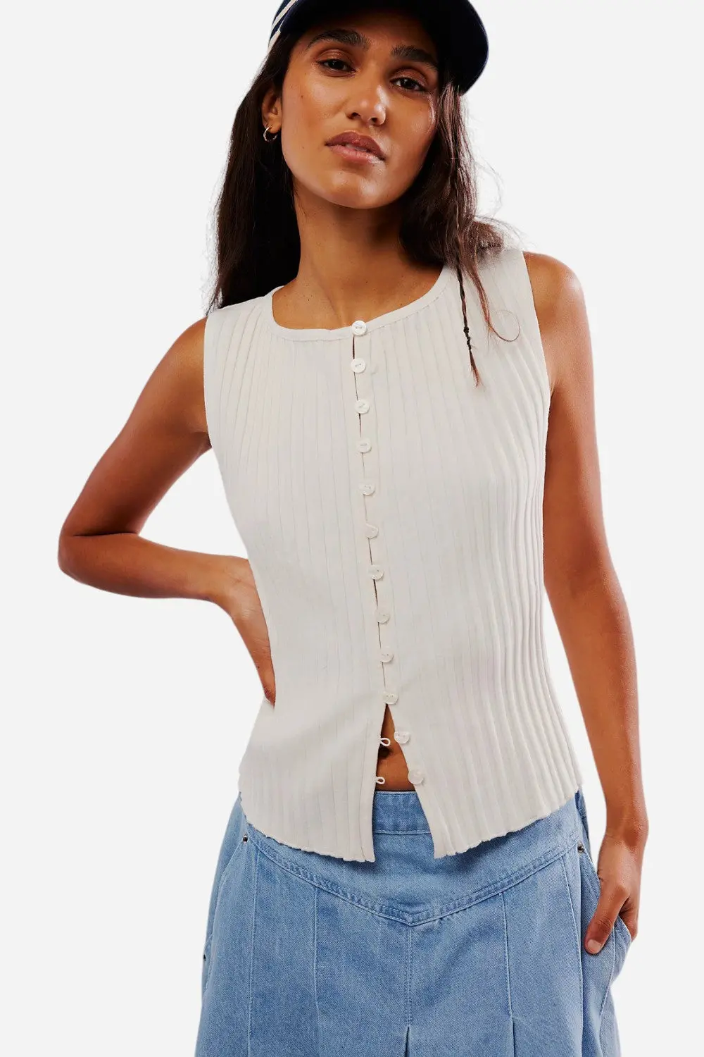 Free People Tilly Vest In Ivory 1